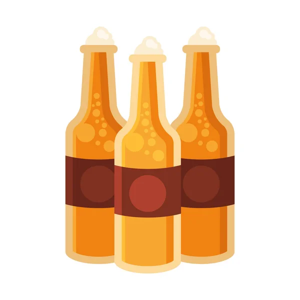 Bottiglie di birra icona design vettoriale — Vettoriale Stock
