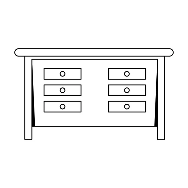 Office desk forniture isolated icon — Διανυσματικό Αρχείο