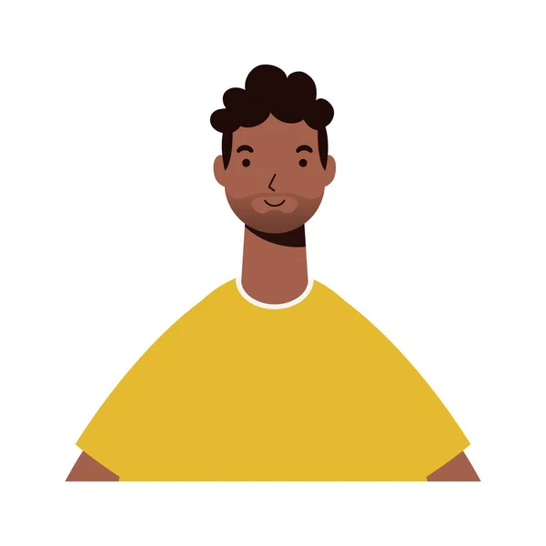 Afro etnický muž s vousy znak ikona — Stockový vektor
