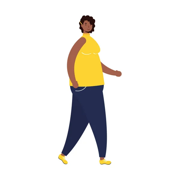 Afro icône de personnage de femme ethnique — Image vectorielle