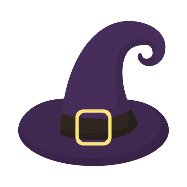 Halloween sombrero de bruja icono de estilo plano — Vector de stock