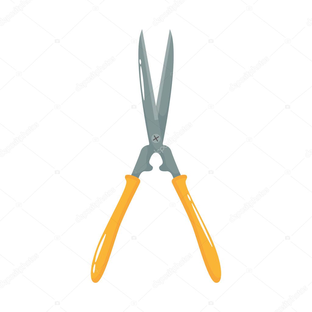 scissors gardening tool flat style icon