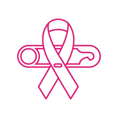 İğne çizgisi biçim vektör tasarımlı göğüs kanseri kurdelesi