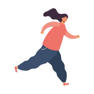 Genç kadın koşu karakteri
