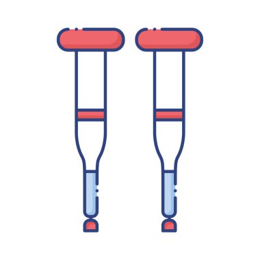 Etkin olmayan araç düz stil simgesi koltuk değnekleri