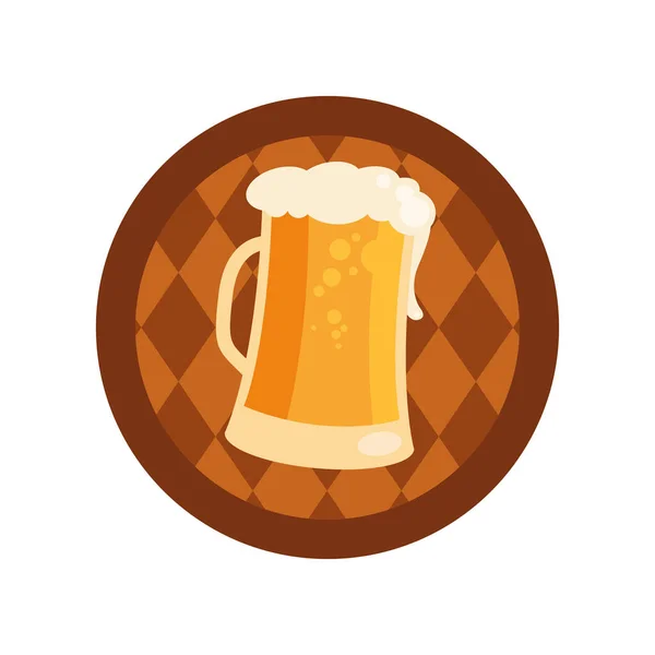 Oktoberfest verre de bière dans la conception vectorielle baril — Image vectorielle
