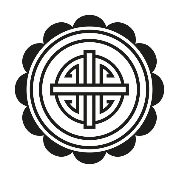 Símbolo chinês selo carimbo preto vetor design —  Vetores de Stock