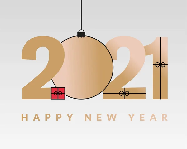 2021 Happy new year with sphere vector design — Stock Vector