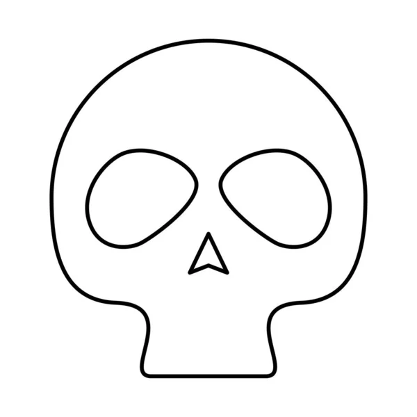 Halloween head skull line style icon — Stock Vector