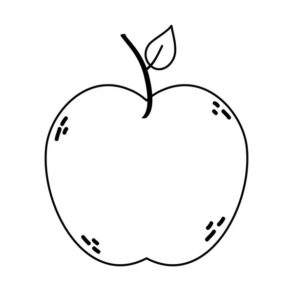 Apfel frisches Obst gesunde Linie Stil-Symbol — Stockvektor