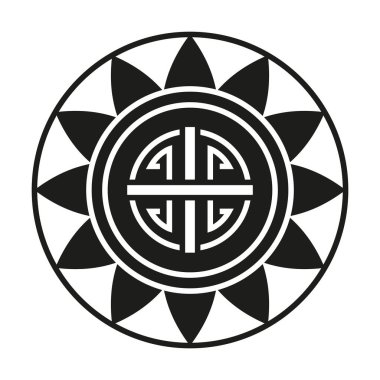 Çin sembolü mühür siyah vektör tasarımı