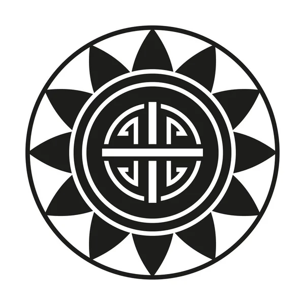 Chinesisches Symbol Siegel Stempel schwarz Vektor-Design — Stockvektor