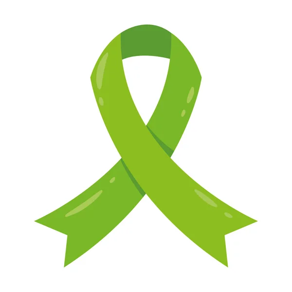 Green ribbon campaign isolated icon — Stock Vector