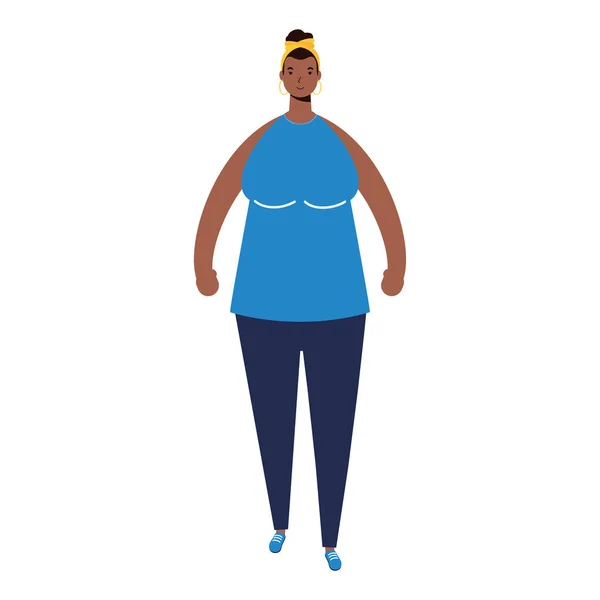 Afro etnik kadın karakter simgesi — Stok Vektör
