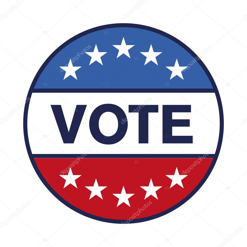 usa vote seal stamp line and fill style icon vector design