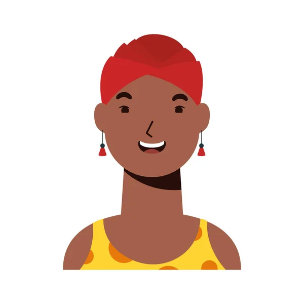Afro etnik kadın karakter simgesi — Stok Vektör