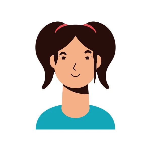 Joven mujer avatar carácter femenino — Vector de stock