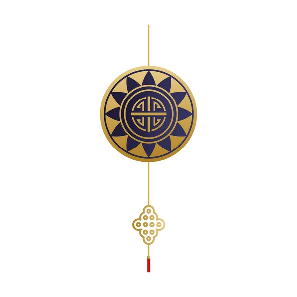 China fortune hanger gold adnd bluevector design — стоковый вектор