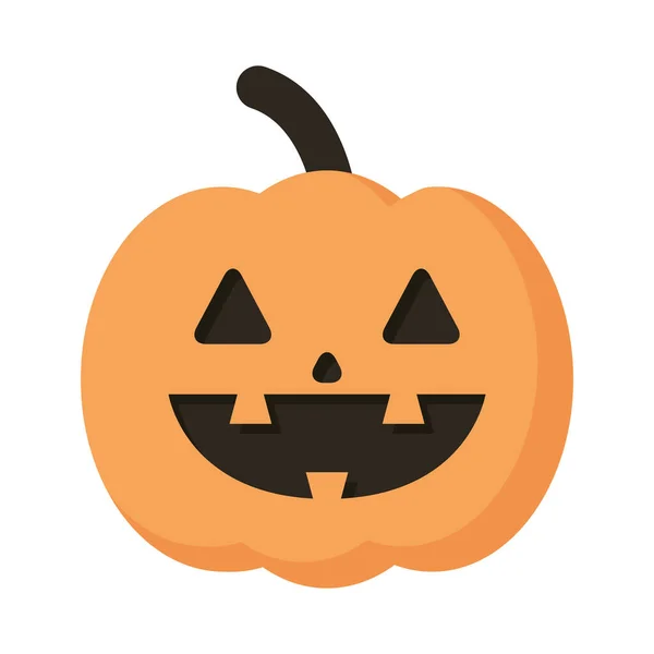 Halloween pompoen gezicht stijl platte pictogram — Stockvector