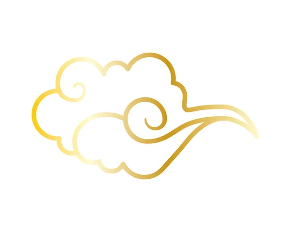 Χρυσό κινέζικο σύννεφο ουρανό απομονωμένη εικόνα — Διανυσματικό Αρχείο