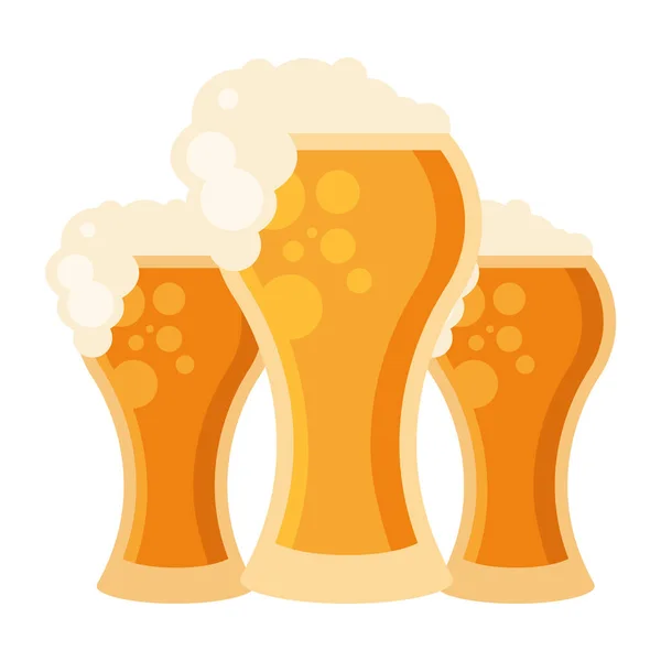 Isolated beer glasses vector design — Stock Vector