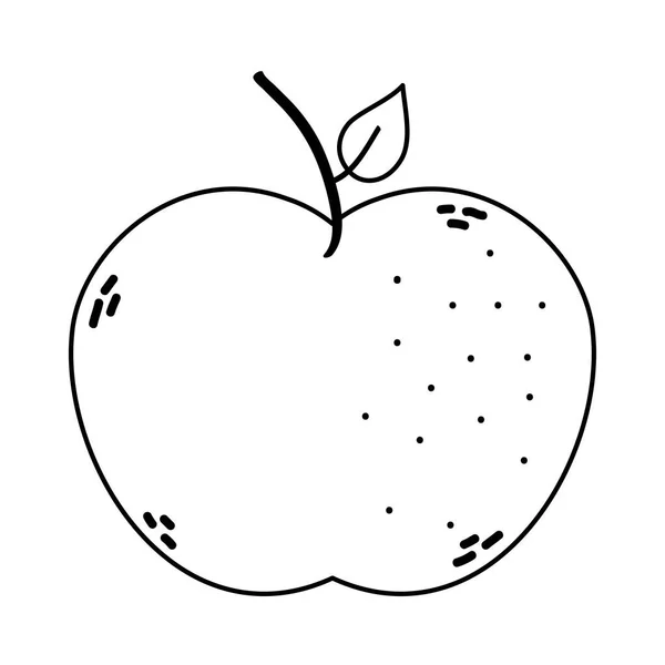 Jabłko świeże owoce zdrowa linia styl ikona — Wektor stockowy