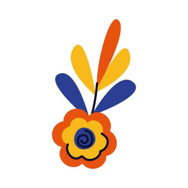 Güzel çiçek bahçesi ve yapraklar düz bir şekilde dallanır.