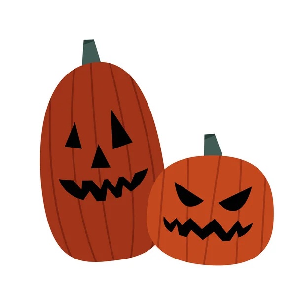 Halloween citrouilles dessins animés design vectoriel — Image vectorielle