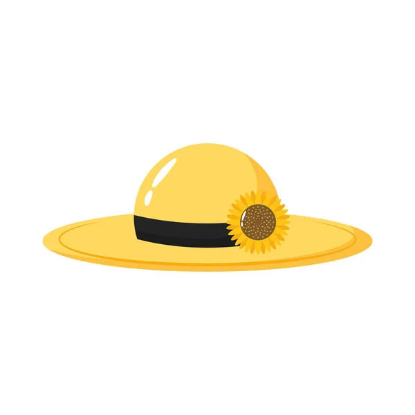 Jardinería sombrero icono de estilo plano — Vector de stock