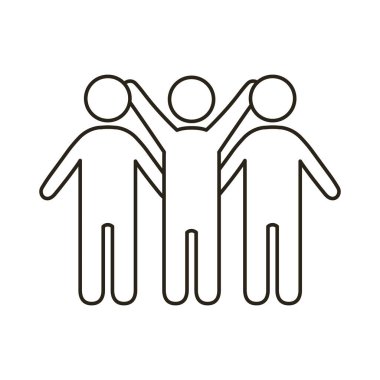 erkek topluluğunun figürleri çizgi simgesi grubu