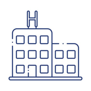 Hastane inşa çizgisi tarzı simgesi