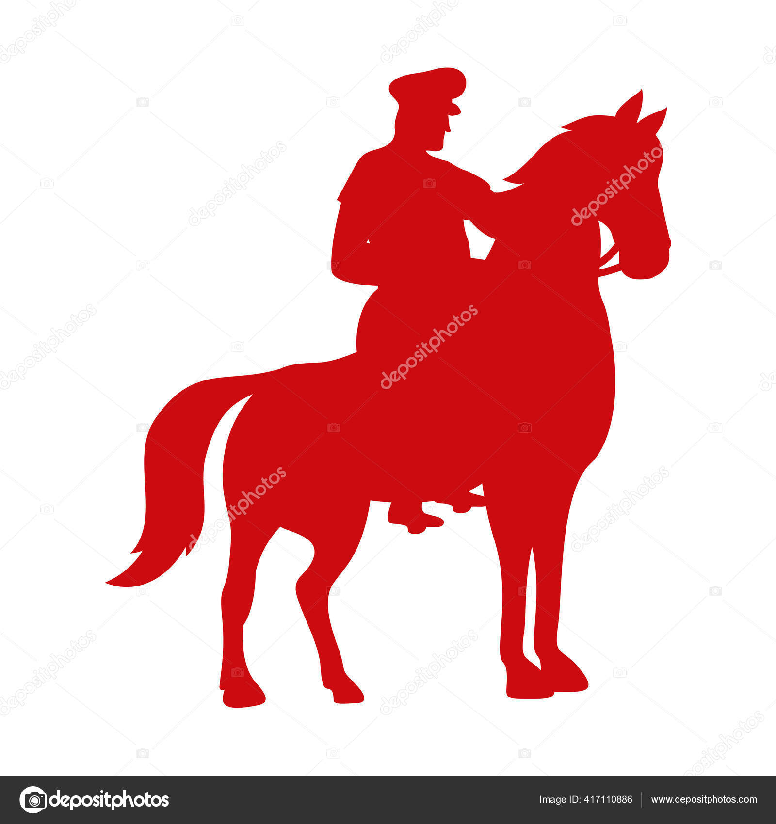 Militar turco en silueta de caballo Vector de stock #417110886 de ©yupiramos, image size:1600x1700