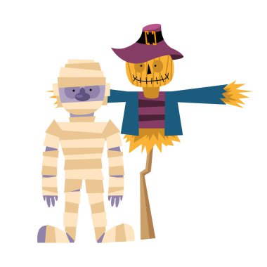 Cadılar Bayramı anne çizgi film vektör tasarımı