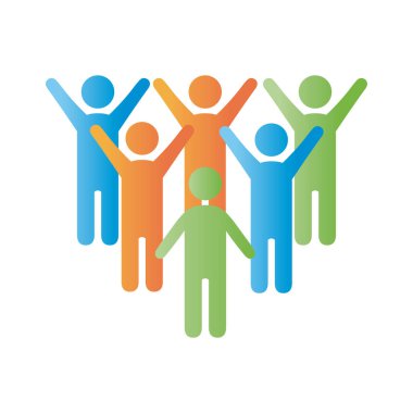 bir grup erkek topluluk figürleri ayrıştırıcı biçim simgesi