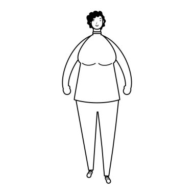 Genç kadın avatar karakter çizgisi tarzı