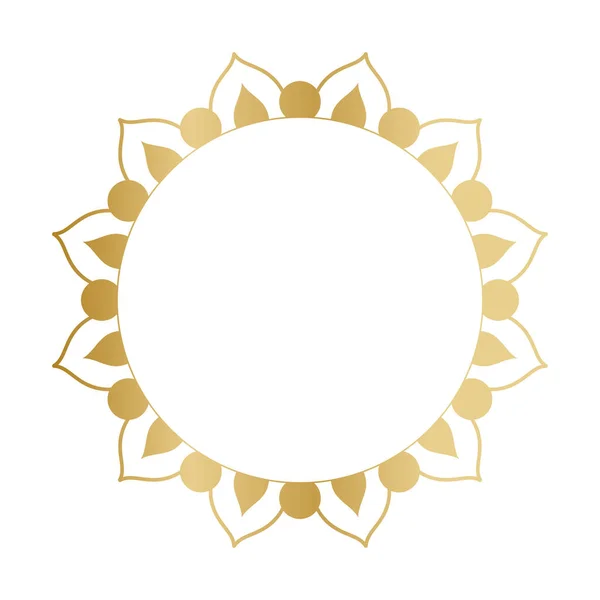 Círculo ornamento de oro en forma de flor vector de diseño — Archivo Imágenes Vectoriales