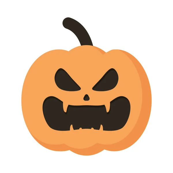 Halloween calabaza cara estilo icono plano — Vector de stock