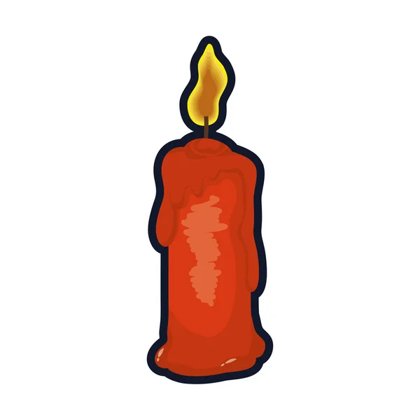 Κερί φωτιά φλόγα επίπεδη στυλ — Διανυσματικό Αρχείο