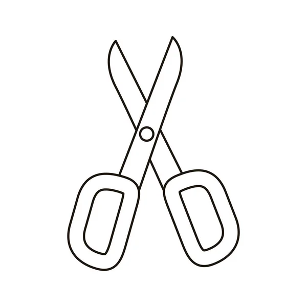Nůžky školní dodávky plochý styl ikona — Stockový vektor