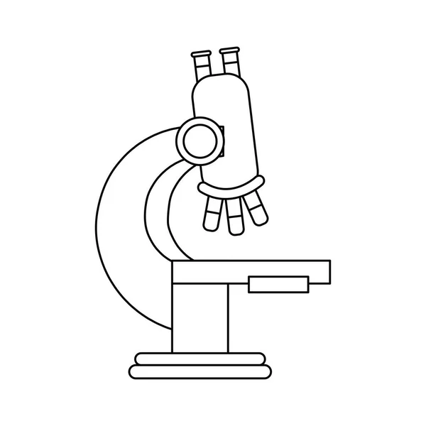 Microscopio laboratorio icono de estilo plano — Archivo Imágenes Vectoriales