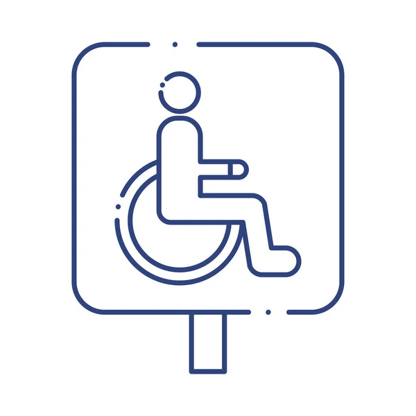 Wheelchair disabled signal traffic line style icon — Stock Vector