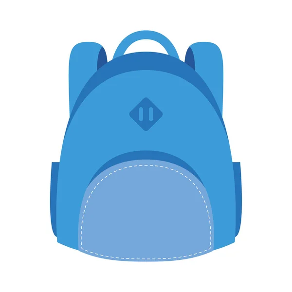 School bag equipment flat style icon — Stock Vector