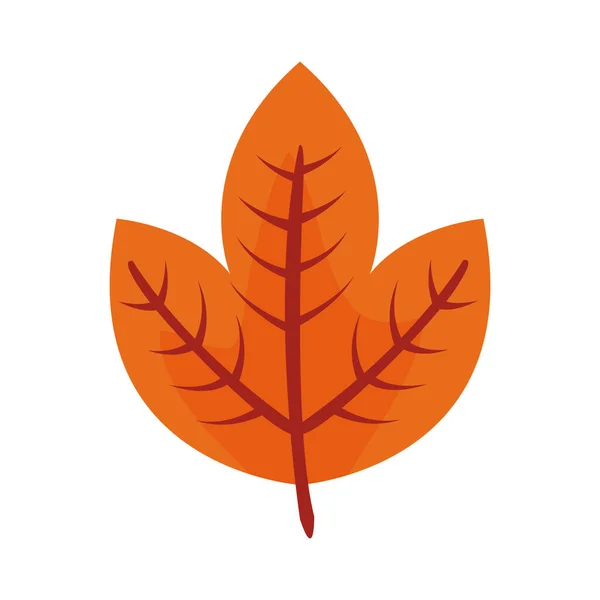 Autum webbed leaf flat style icon — Stock Vector