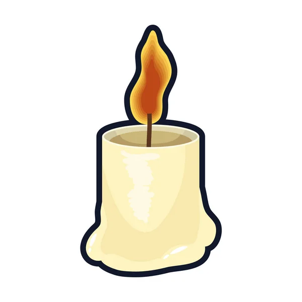 Llama de fuego vela estilo plano — Archivo Imágenes Vectoriales