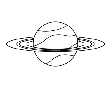 Satürn gezegeni uzay çizgisi biçimi simgesi