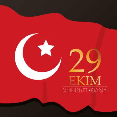 ekim bayrami kutlaması. Siyah arka planda hindi bayrağı var.