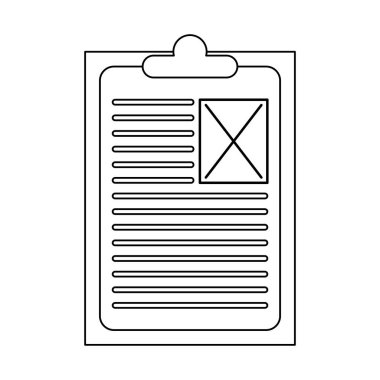 Kontrol listesi panosu belgesi izole edilmiş simge