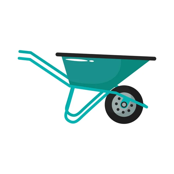 Wheelbarrow gardening tool flat style — Stock Vector