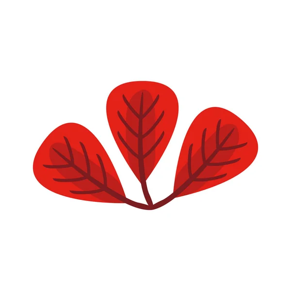 Coração autum em forma de folhas ícone de estilo plano — Vetor de Stock