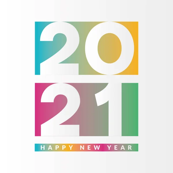 2021 С Новым годом многоцветный векторный дизайн баннера — стоковый вектор
